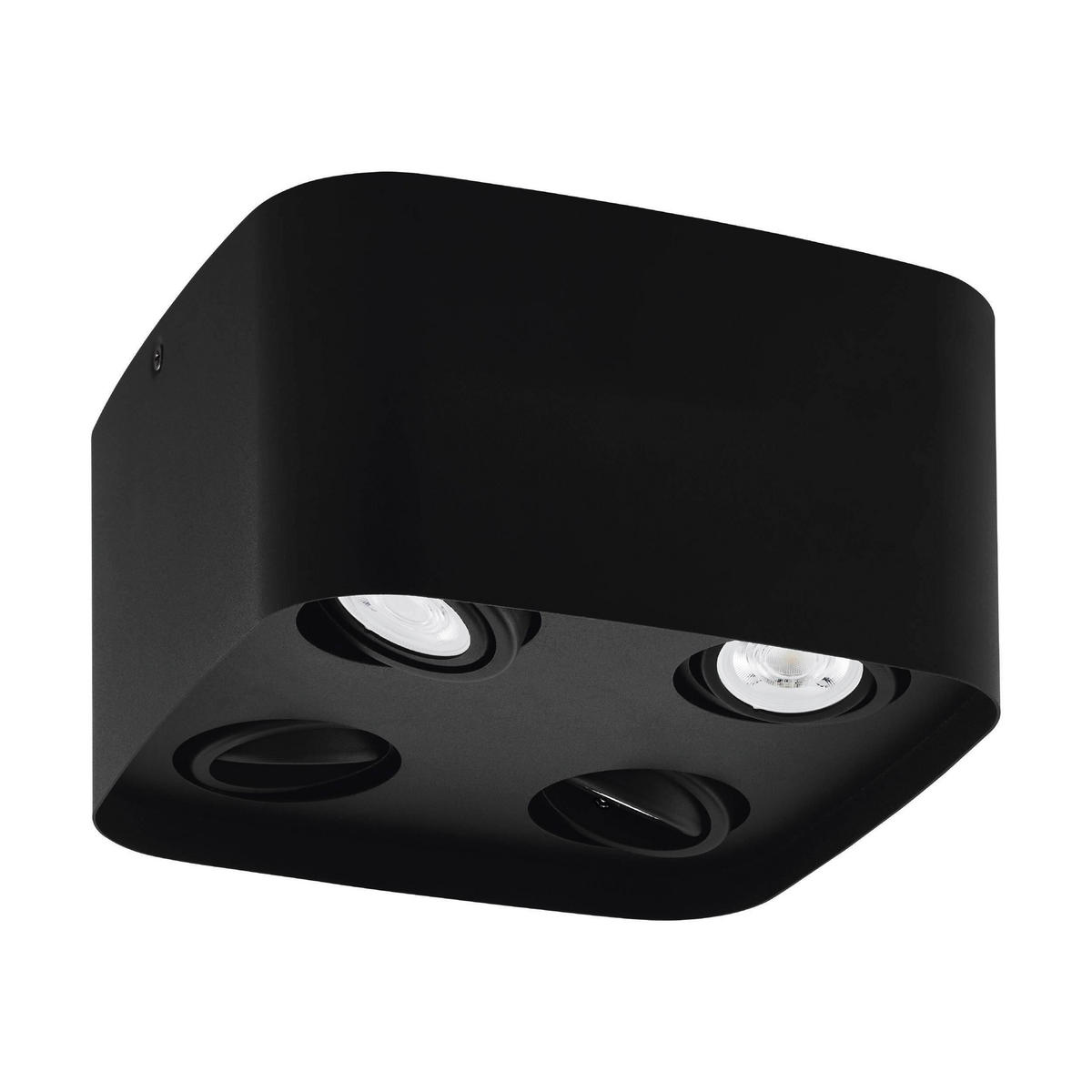 DECKENLEUCHTE 5 W    24/24/12 cm  - Schwarz, Design, Metall (24/24/12cm) - Eglo