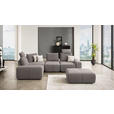 ECKSOFA in Velours Dunkelblau  - Schwarz/Dunkelblau, Design, Kunststoff/Textil (236/326cm) - Xora