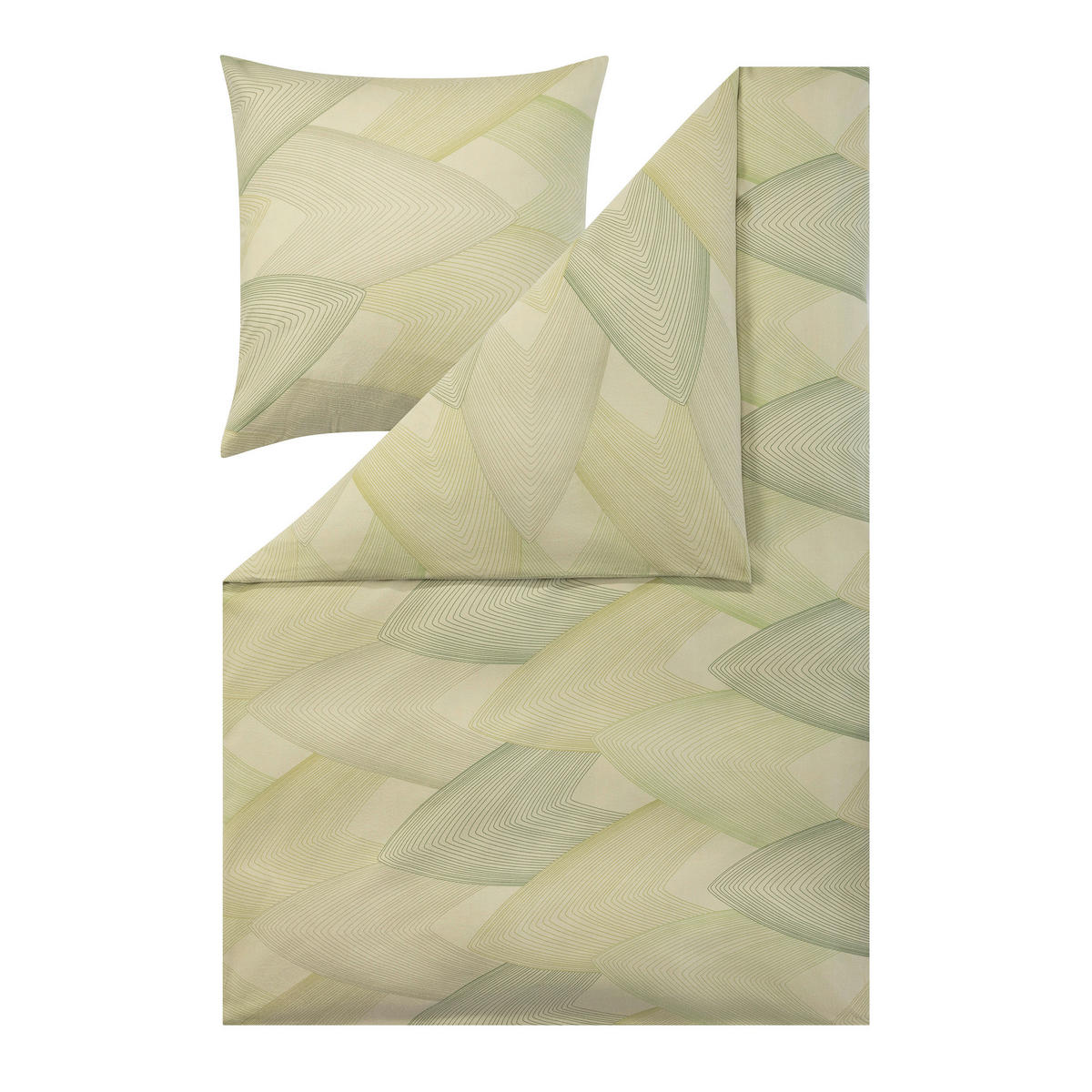 BETTWÄSCHE Atelier Flanell 155/200 cm  - Grün, Design, Textil (155/200cm) - Estella
