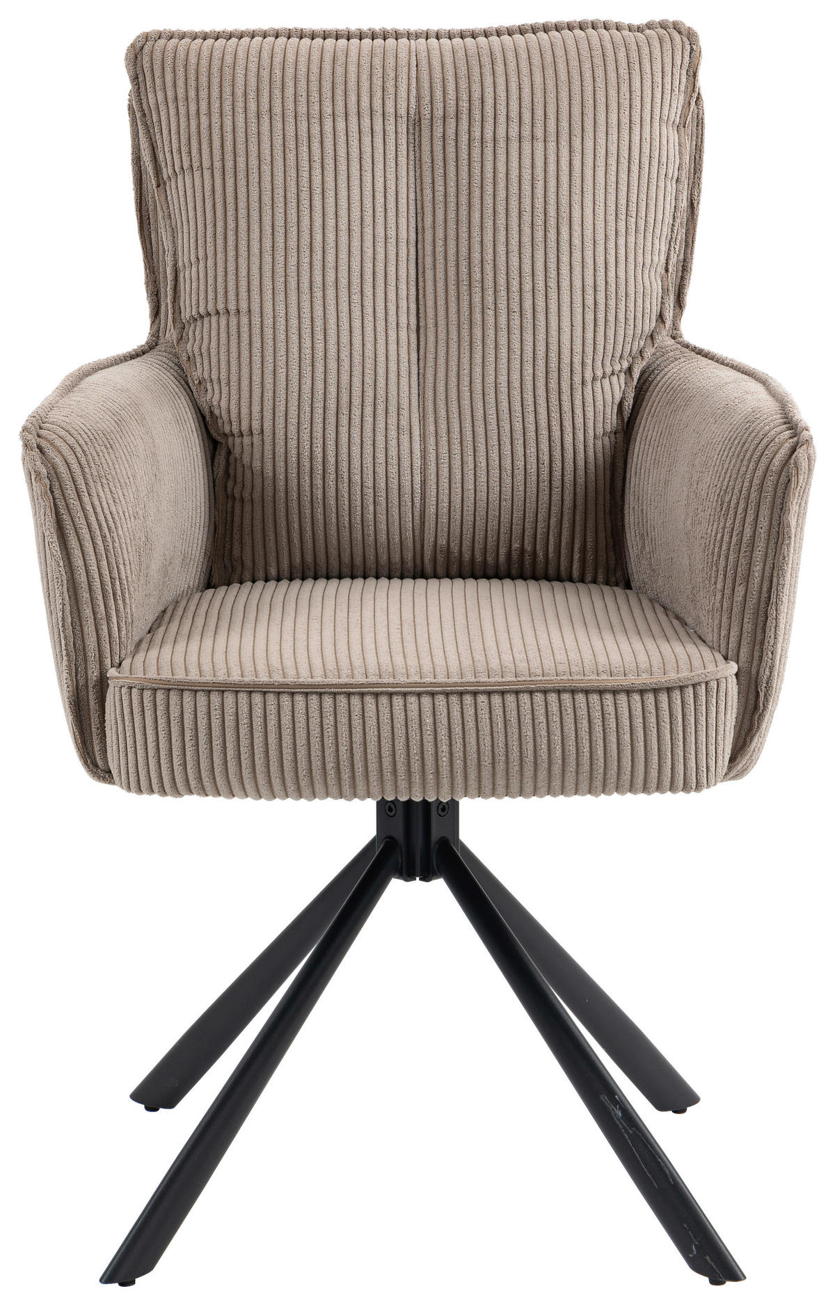 ARMLEHNSTUHL  in Eisen Cord  - Hellgrau/Schwarz, Design, Textil/Metall (62/95/67cm) - Novel