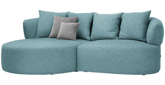 ECKSOFA  in Bouclé Schwarz, Türkis  166/235 cm  - Türkis/Taupe, MODERN, Kunststoff/Textil (166/235cm) - Hom`in
