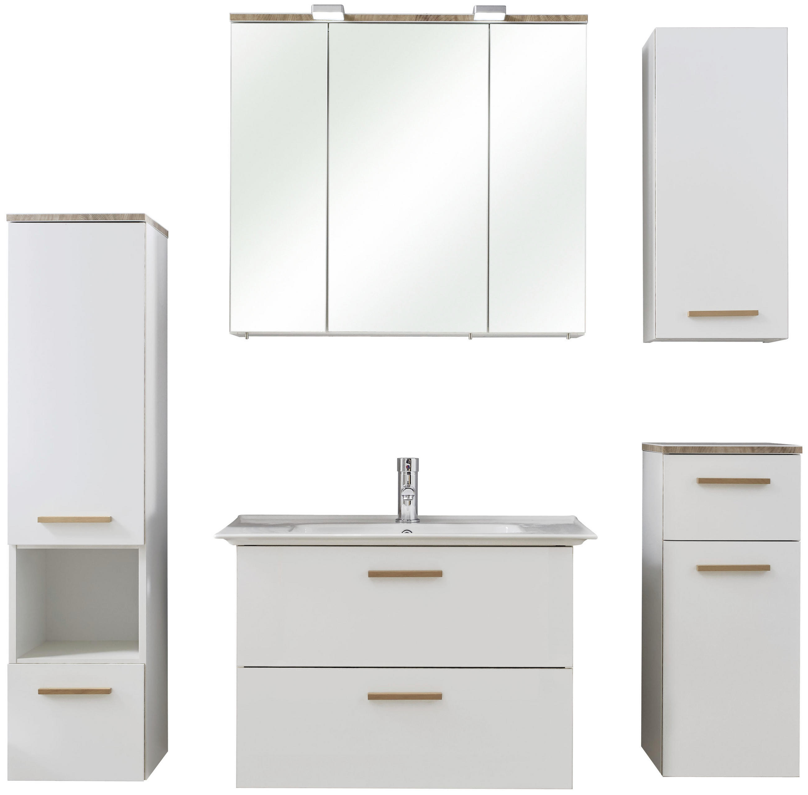 DONJI ELEMENT UGRADNOG LAVABOA  bela  bela  - boja hrasta/bela, Konvencionalno, drvo/pločasti materijal (71/51/43cm) - Xora
