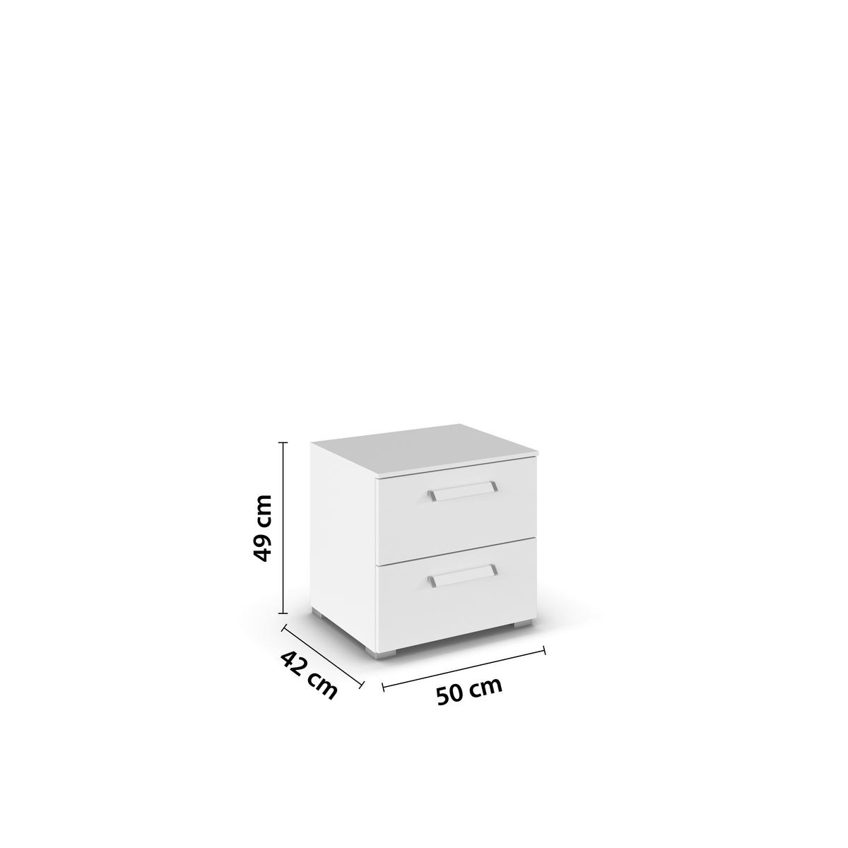 NACHTSCHRANK 50/49/42 cm  - Silberfarben/Weiß, Design, Holzwerkstoff/Metall (50/49/42cm) - Novel