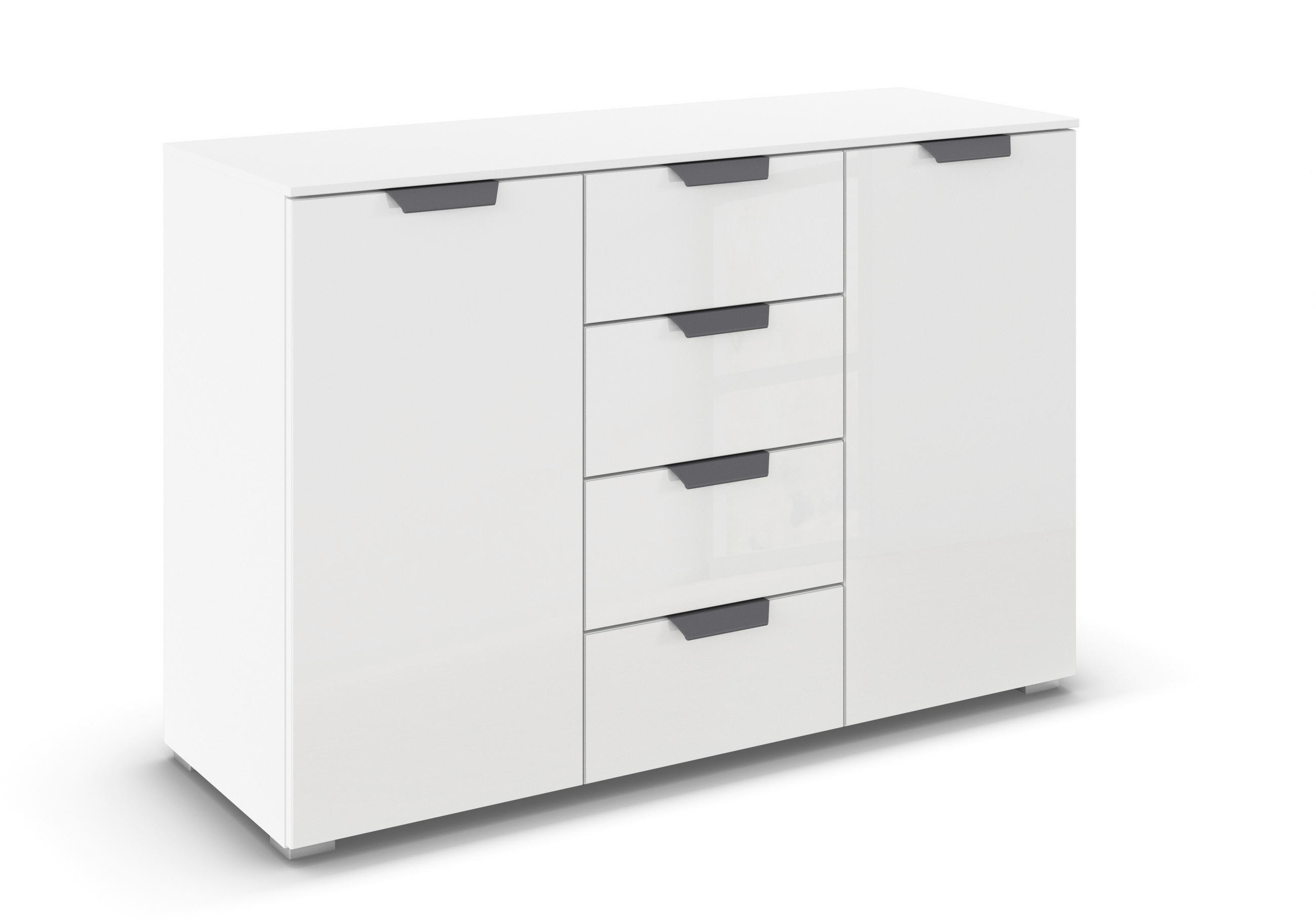 SIDEBOARD  in 120/81/42 cm  - Dunkelgrau/Weiß, Design, Glas/Holzwerkstoff (120/81/42cm) - Carryhome