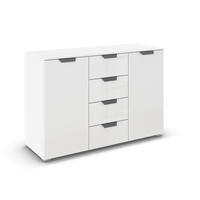 SIDEBOARD  in 120/81/42 cm  - Dunkelgrau/Weiß, Design, Glas/Holzwerkstoff (120/81/42cm) - Carryhome
