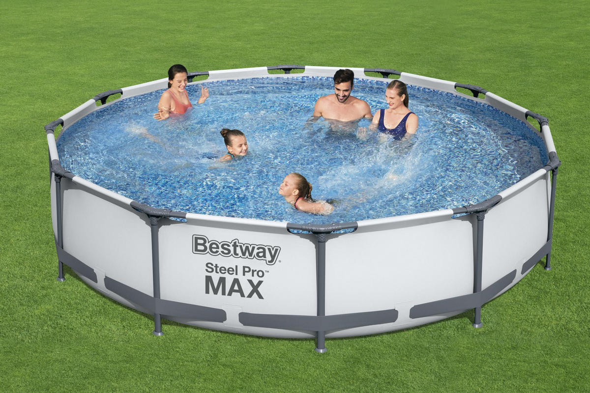 POOL SET STEEL PRO MAX 56416 366/76 cm  - Blau/Weiß, Basics, Kunststoff/Metall (366/76cm) - Bestway