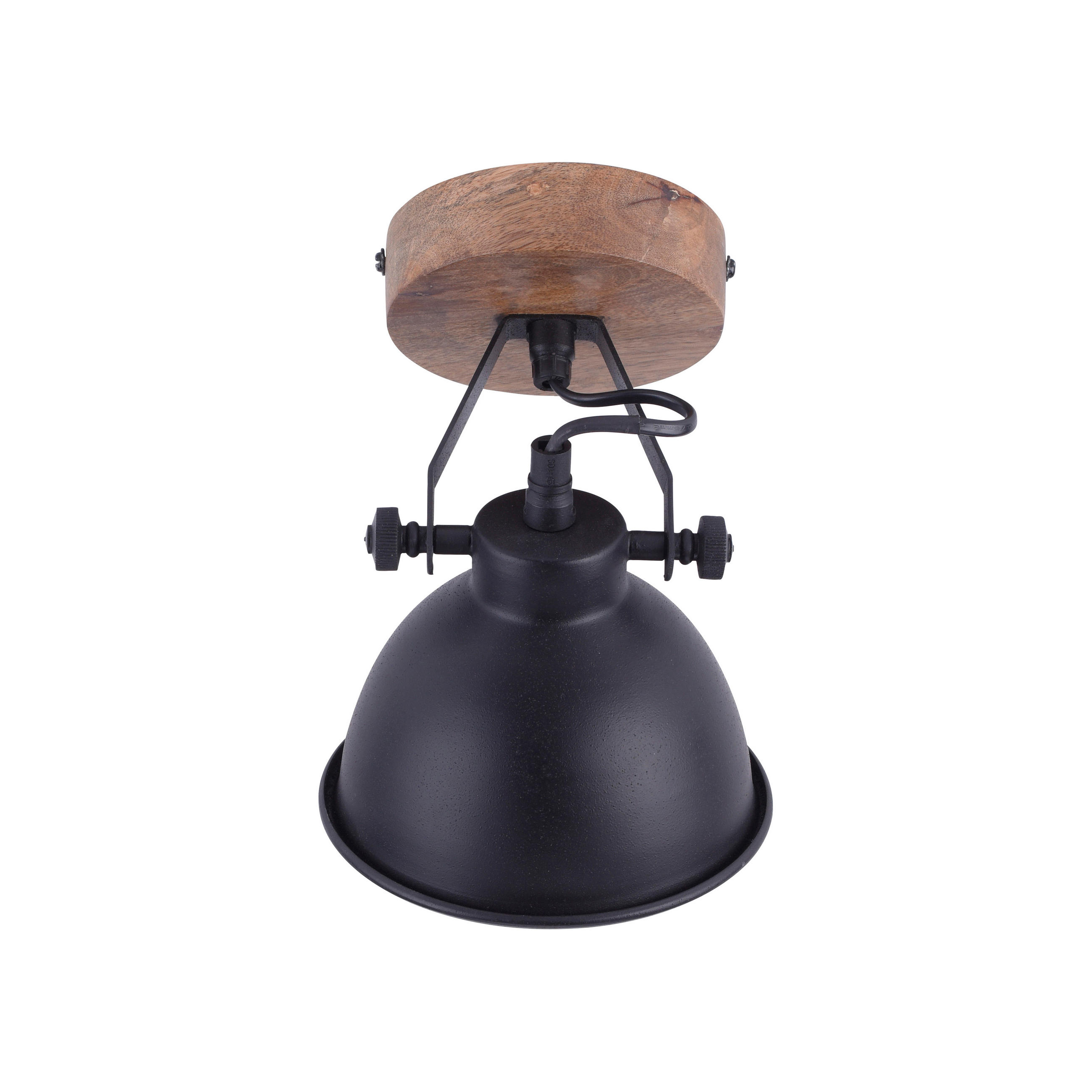 DECKENLEUCHTE SAMIA 16,5/15/21,5 cm   - Schwarz, Trend, Holz/Metall (16,5/15/21,5cm)