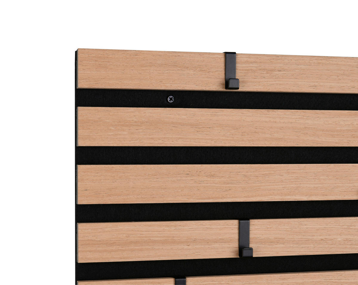 WANDGARDEROBE  in furniert Schwarz, Eiche Artisan  - Schwarz/Eiche Artisan, MODERN, Holzwerkstoff/Textil (80/40/2,1cm) - Milino