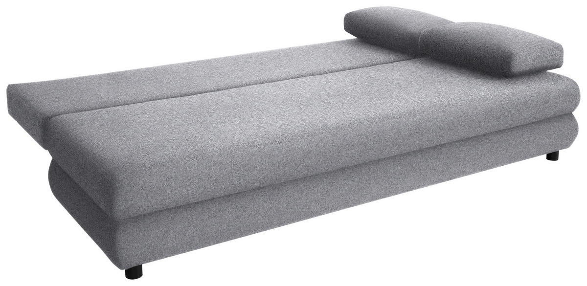 SCHLAFSOFA  mit Stoffauswahl Webstoff Hellgrau  - Hellgrau/Schwarz, Design, Kunststoff/Textil (197/77/81cm) - home24