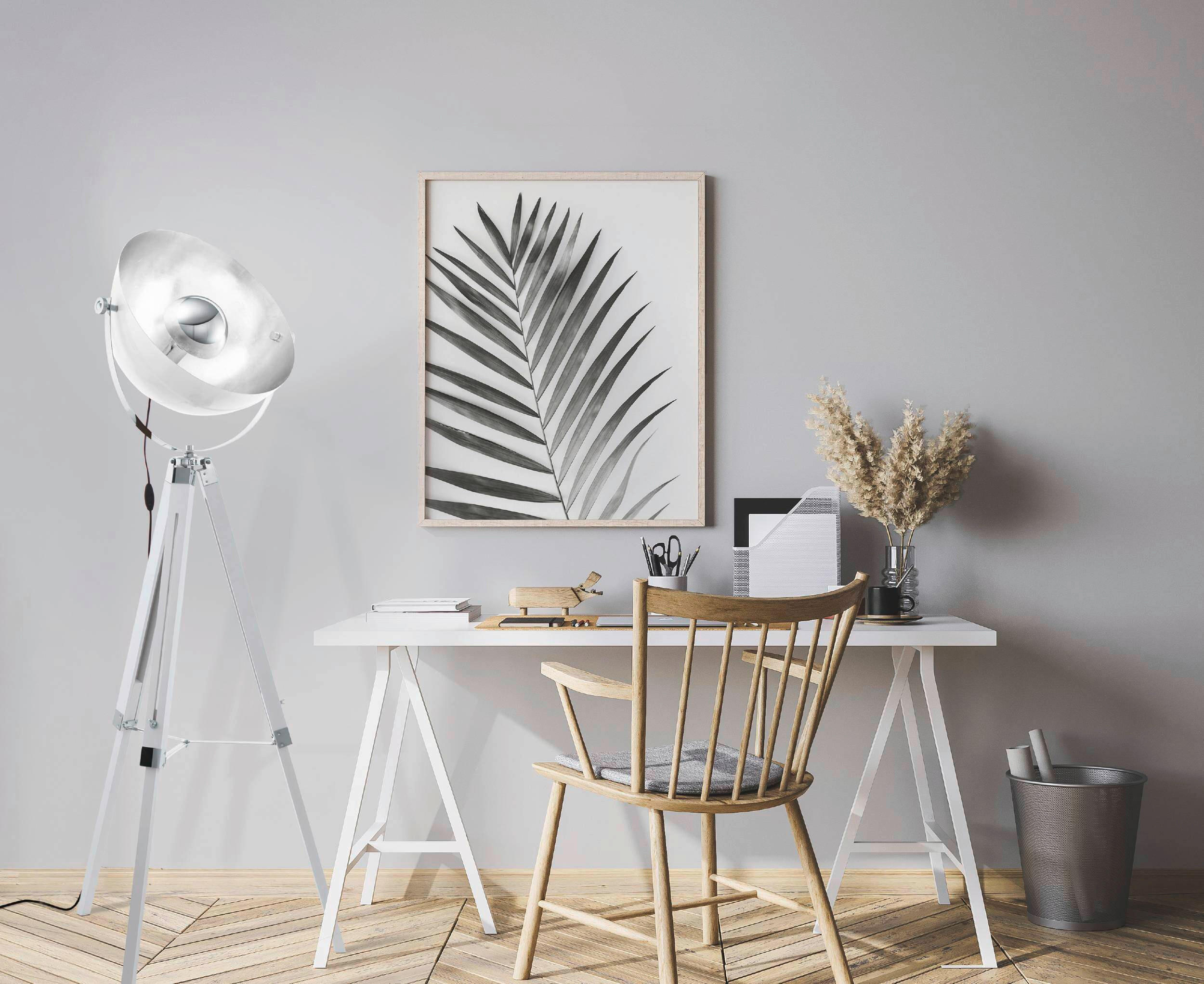 GOLVLAMPA Covaleda 55/164 cm    - vit/silver, Design, metall/trä (55/164cm) - Eglo