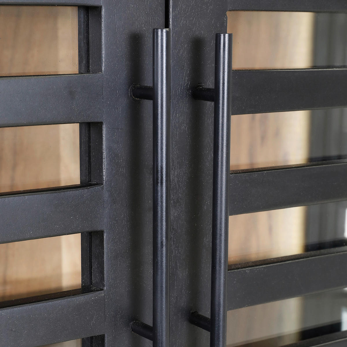 HIGHBOARD  in 120/180/43 cm  - Schwarz/Akaziefarben, LIFESTYLE, Glas/Holz (120/180/43cm) - Landscape