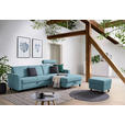 ECKSOFA in Webstoff Hellblau  - Schwarz/Hellblau, Design, Kunststoff/Textil (257/165cm) - Xora