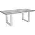 ESSTISCH in Holz, Metall 180/100/77 cm  - Edelstahlfarben/Eichefarben, Design, Holz/Metall (180/100/77cm) - Novel