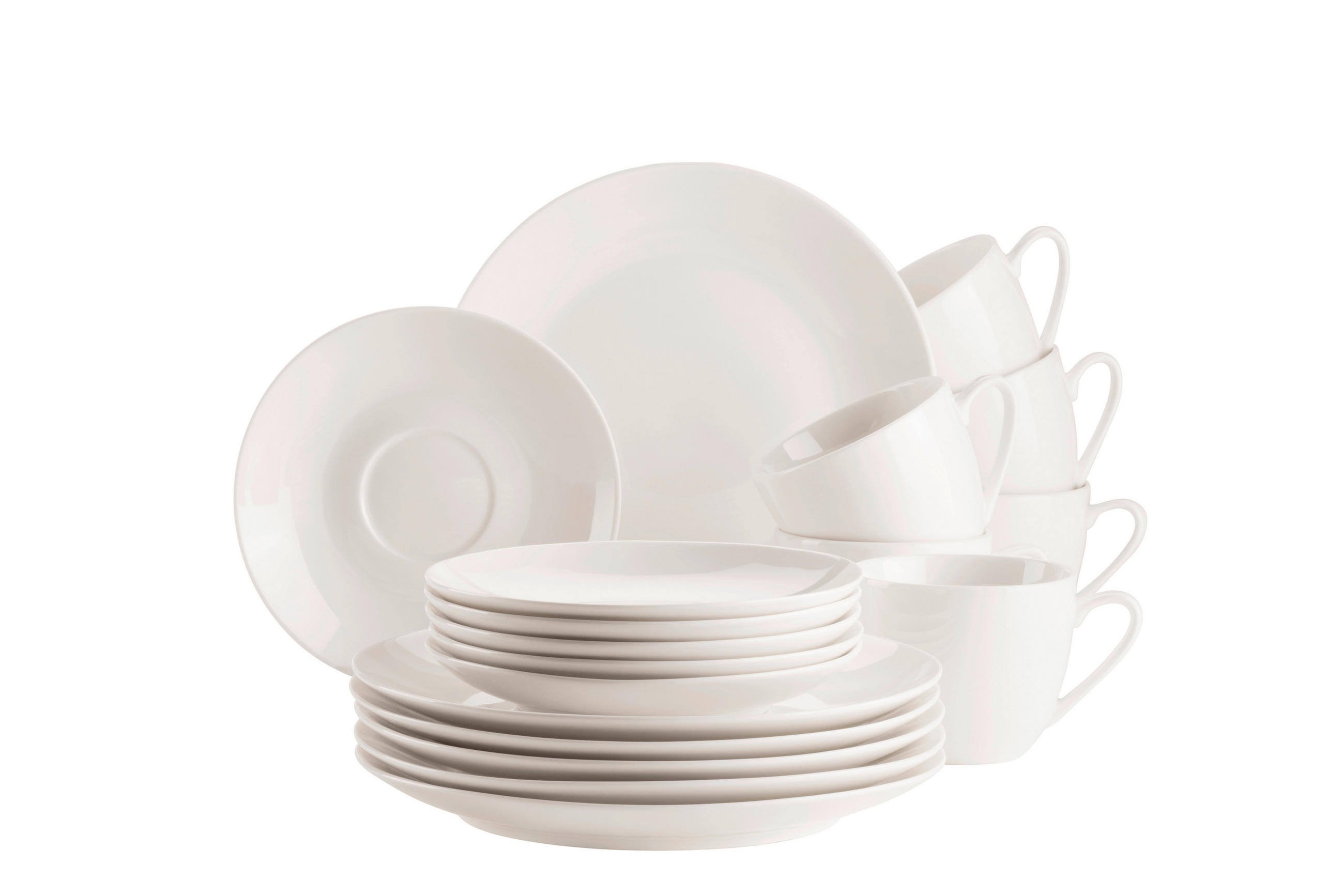KAFFEESERVICE 18-teilig  - Weiss, Basics, Keramik - Mäser