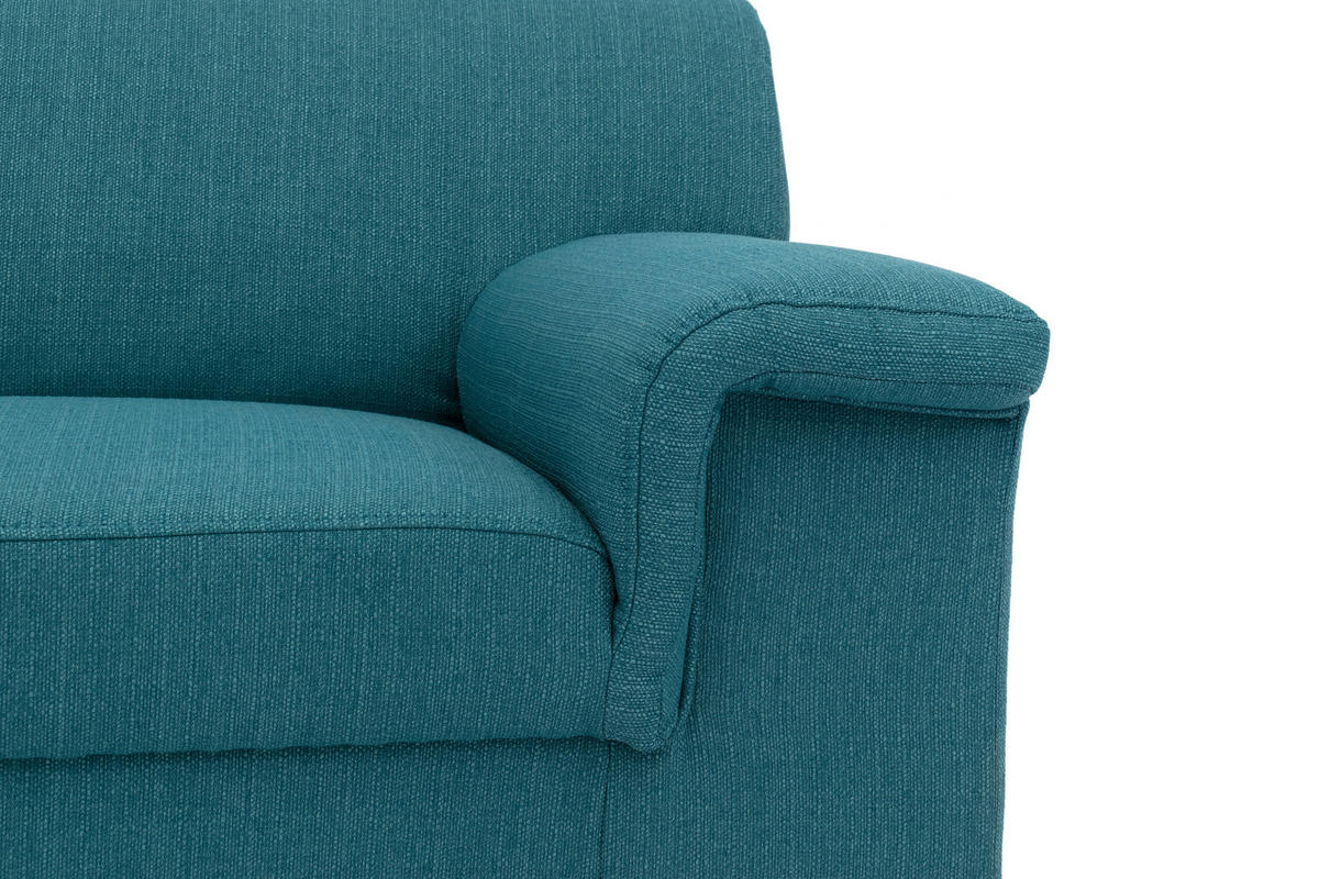 3-SITZER-SOFA Webstoff Petrol  - Chromfarben/Petrol, KONVENTIONELL, Textil/Metall (190/72/80cm) - MID.YOU