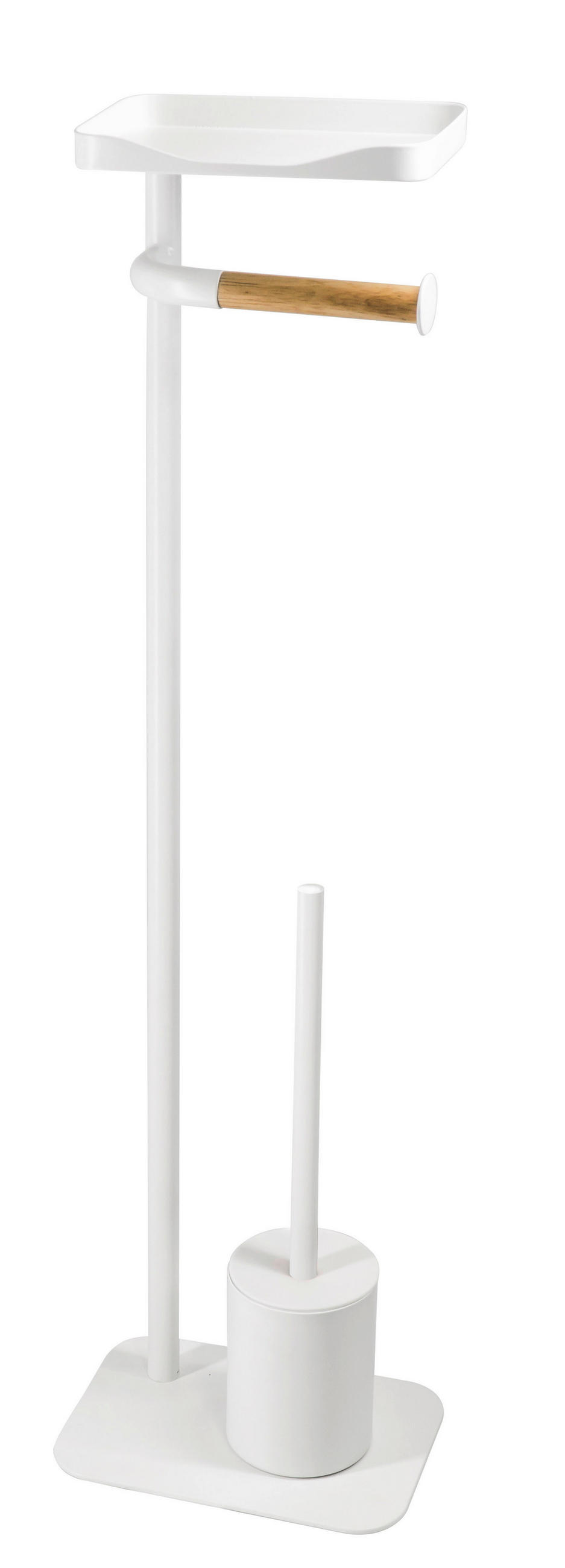 WC-BÜRSTENGARNITUR in Metall  Kunststoff   - Weiss, Basics, Kunststoff/Metall (15/77,5/21cm) - Sadena