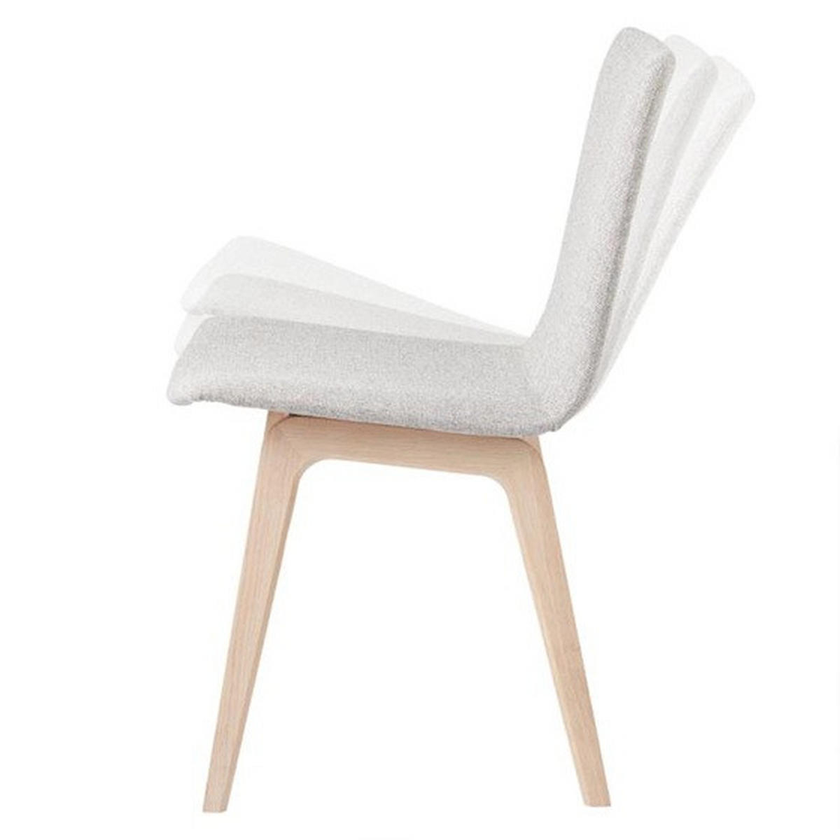 STOL  läderutbud, tygutbud, vippfunktion   greige, ek Bianco  - ek Bianco/greige, Design, trä/textil (46/82/53cm) - Skovby