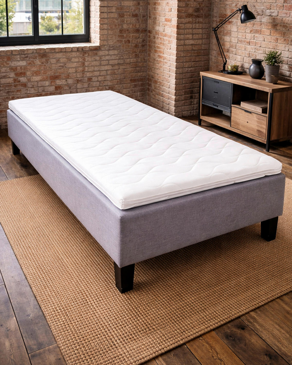 VRCHNÝ MATRAC, 90/200 cm - biela, Modern, textil (90/200cm) - Livetastic