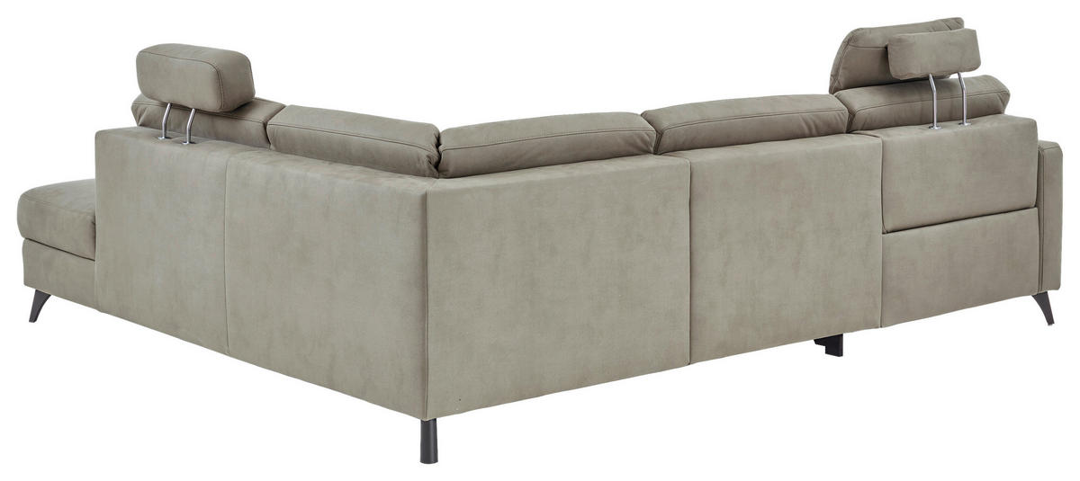 ECKSOFA Dieter Knoll Beigebraun Mikrofaser  - Beigebraun/Schwarz, Design, Textil/Metall (269/238cm) - Dieter Knoll