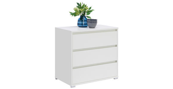 KOMMODE in 80/79/48 cm - Alufarben/Weiß, Design, Holzwerkstoff/Kunststoff (80/79/48cm) - Carryhome
