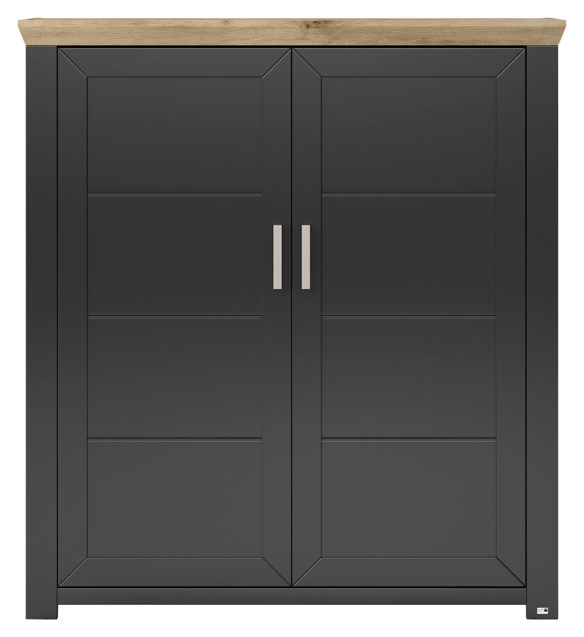 HIGHBOARD  in 129,3/142,6/42,2 cm  - Graphitfarben/Eiche Artisan, Design, Holzwerkstoff/Metall (129,3/142,6/42,2cm) - SetOne by Musterring