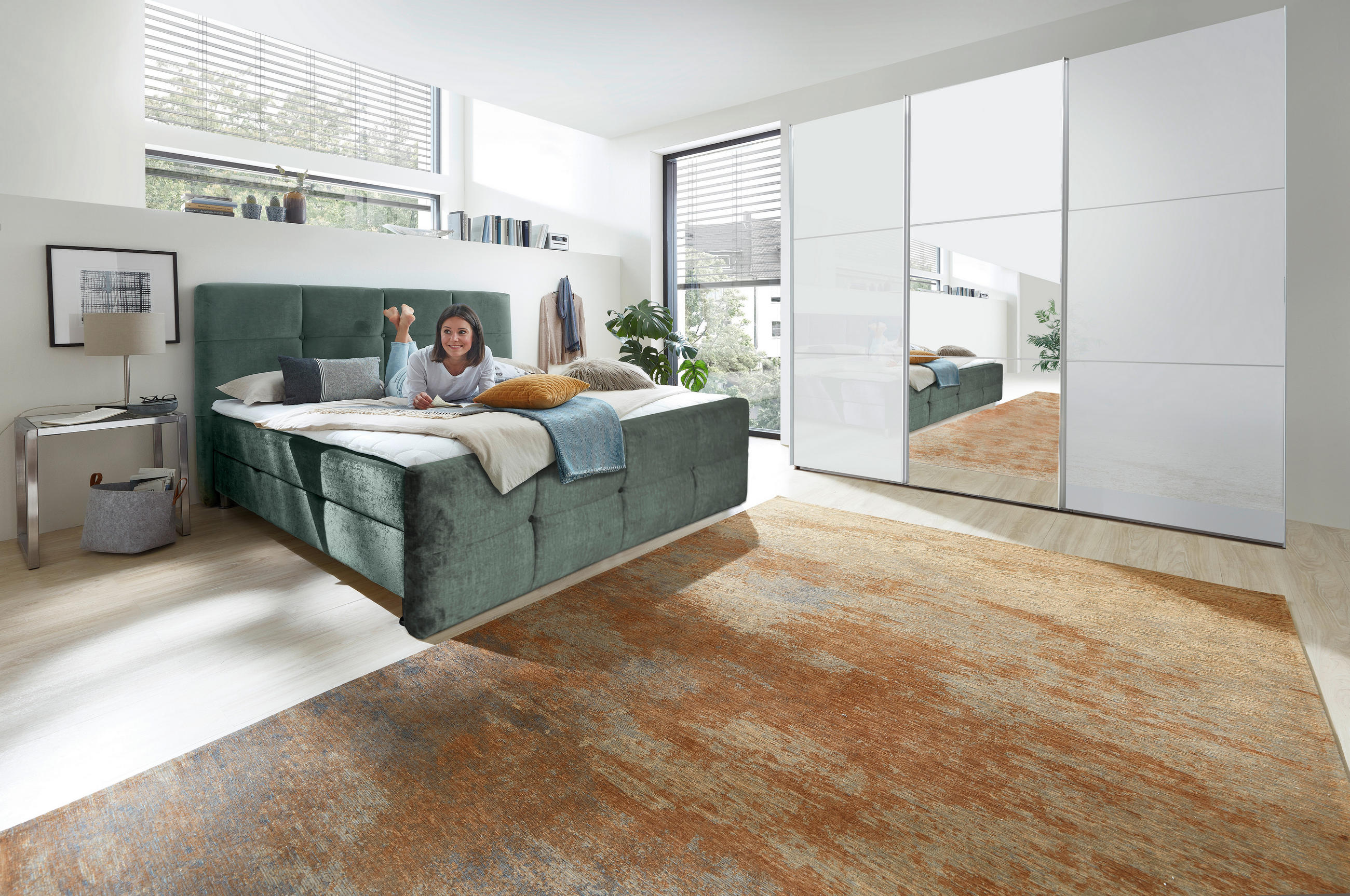 BOXBETT 160/200 cm  in Türkis  - Türkis/Chromfarben, Design, Holz/Holzwerkstoff (160/200cm) - Esposa
