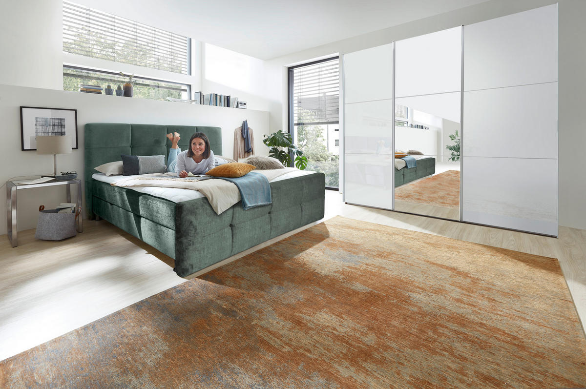 BOXBETT 180/200 cm  in Türkis  - Türkis/Chromfarben, Modern, Holz/Holzwerkstoff (180/200cm) - Esposa