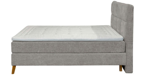 BOXSPRINGBETT 180/200 cm in Grau - Eichefarben/Grau, KONVENTIONELL, Holz/Textil (180/200cm) - Carryhome