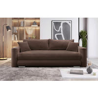 SCHLAFSOFA  in Cord Braun  - Silberfarben/Braun, Design, Kunststoff/Textil (232/88/105cm) - MID.YOU