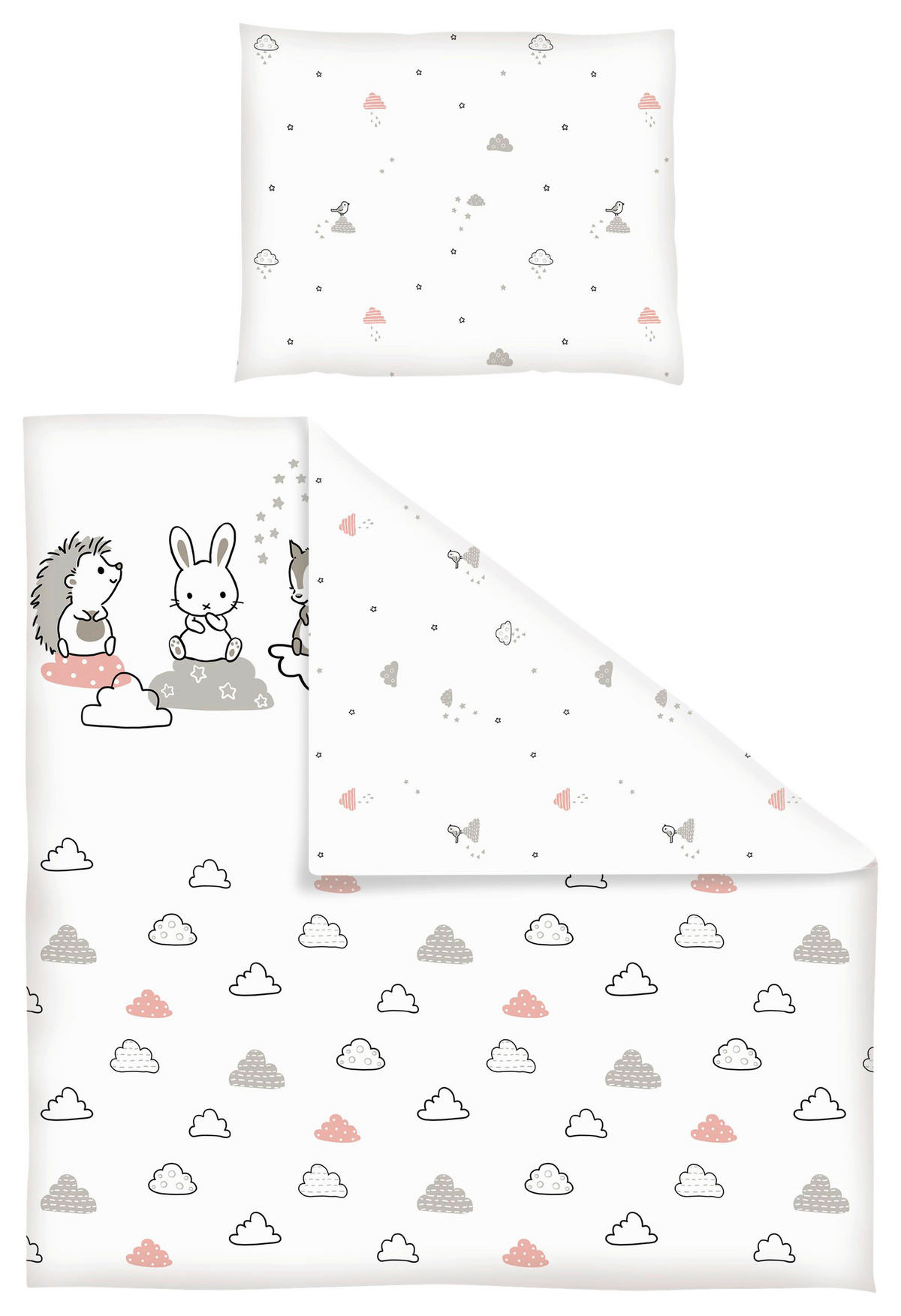 BABYBETTWÄSCHE 80/80 cm  - Taupe/Altrosa, Trend, Textil (80/80cm) - Patinio
