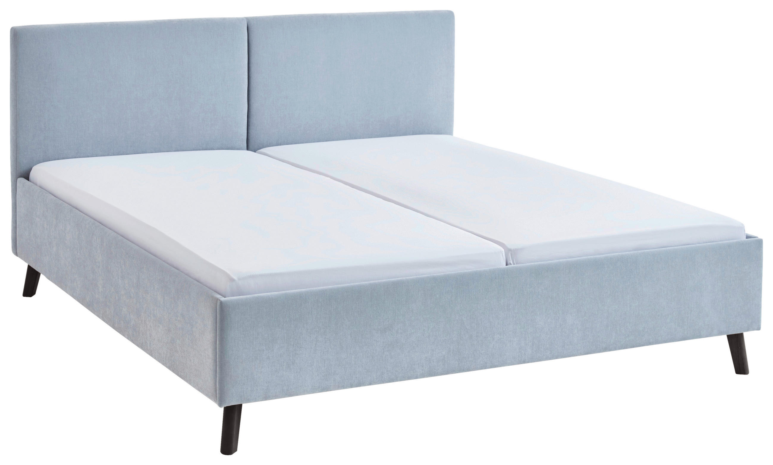 POLSTERBETT 160/200 cm,  in Hellblau,  - Schwarz/Hellblau, Basics, Holz/Textil (160/200cm) - Boxxx