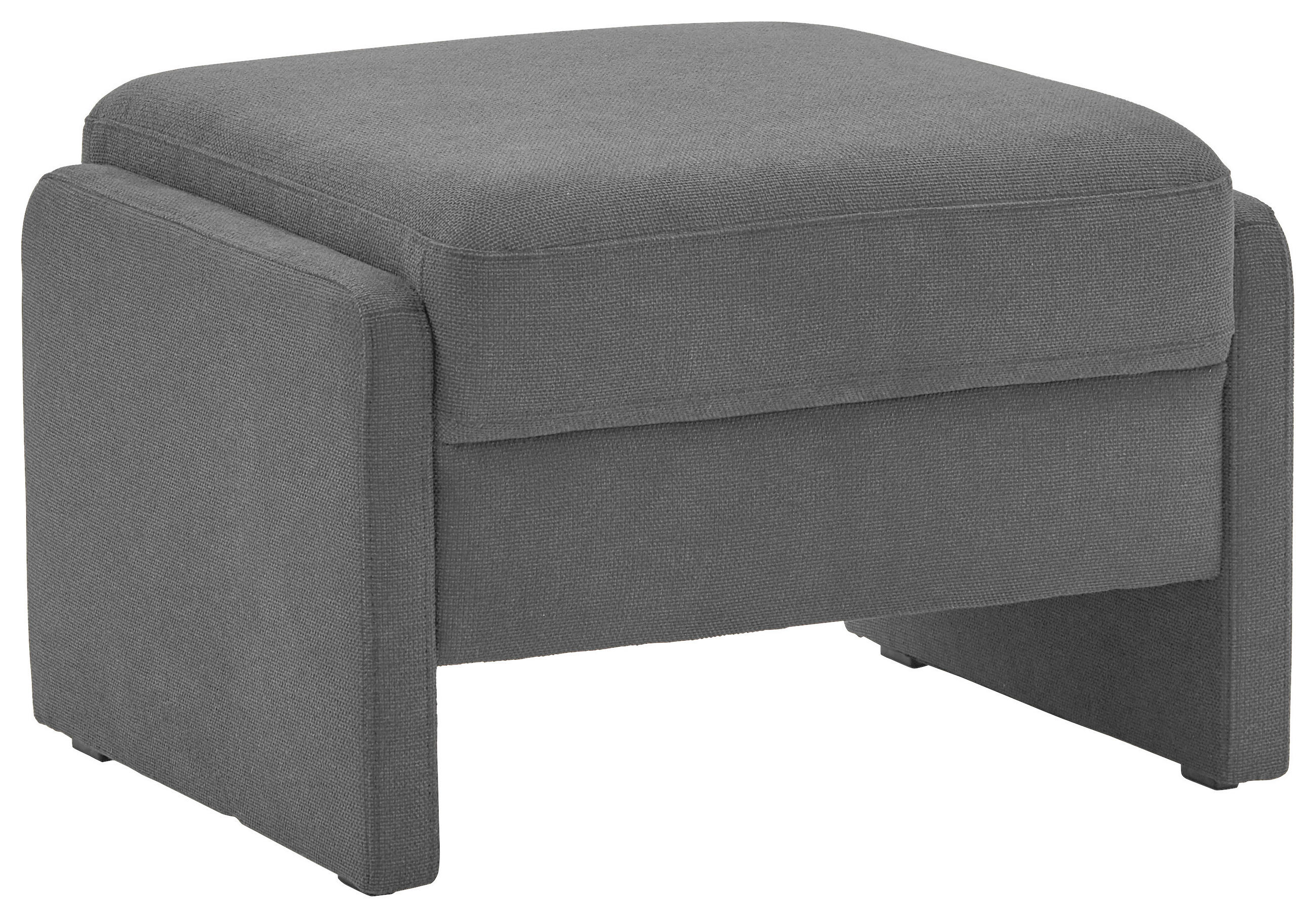 HOCKER in Textil Grau  - Schwarz/Grau, Modern, Kunststoff/Textil (70/47/60cm) - Pure Home Comfort