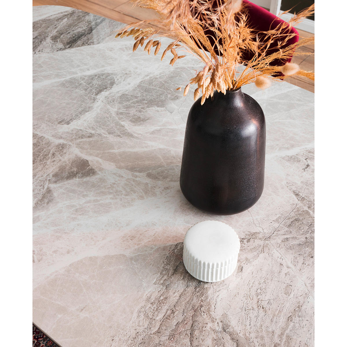 MATBORD i metall, glas, keramik 175/85/75 cm   - svart/grå, Modern, metall/glas (175/85/75cm) - Novel