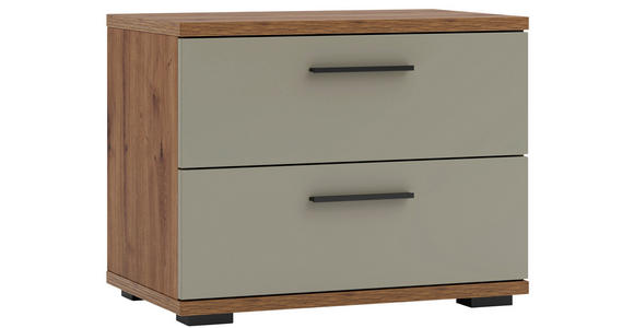 BETTANLAGE 180/200 cm  in Grau, Salbeigrün, Eiche Artisan  - Salbeigrün/Eiche Artisan, KONVENTIONELL, Holzwerkstoff/Textil (180/200cm) - Xora