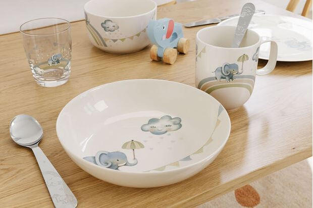 KINDERTELLER Walk Elephant Fine China  - Multicolor, Design, Keramik (18,5/18,5/4,5cm) - Villa Collection
