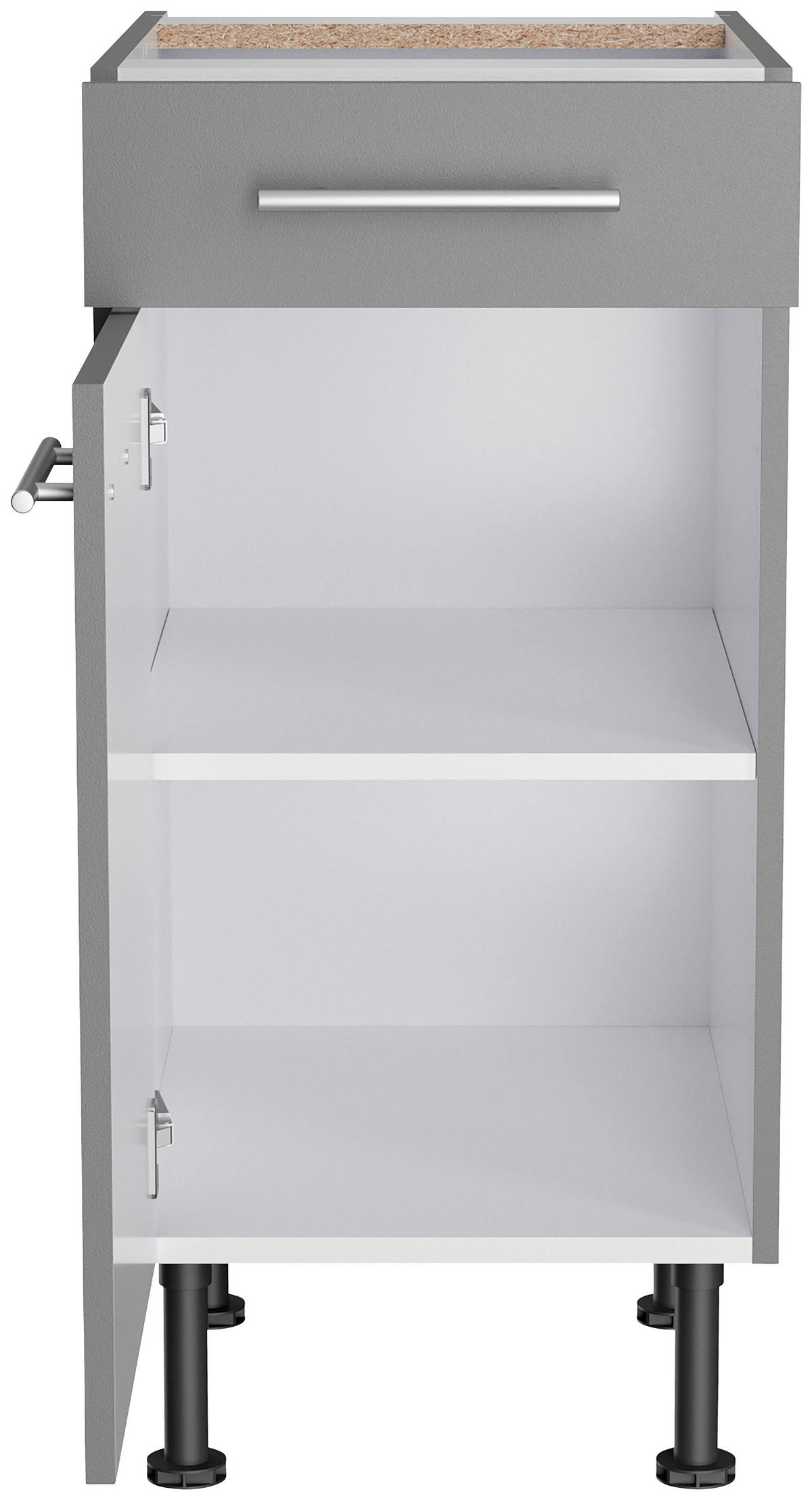 KÜCHENLEERBLOCK 270 cm   in Grau  - Edelstahlfarben/Anthrazit, Basics, Holzwerkstoff/Metall (270cm) - Optifit