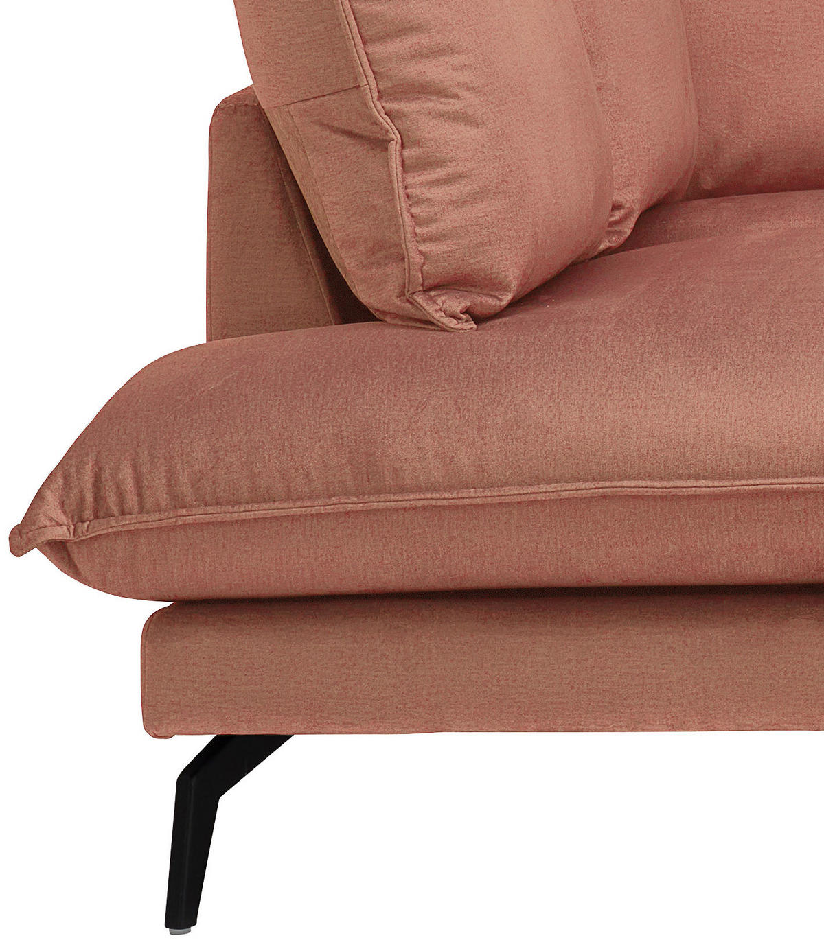 ECKSOFA in Samt Orange  - Schwarz/Orange, Design, Textil/Metall (200/241cm) - Carryhome