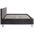 POLSTERBETT 180/200 cm,  in Anthrazit, Matratze, gepolstertes Kopfteil, Lattenrost, Bettkasten, H2 + H3 = mittel + fest  - Anthrazit, Design, Holzwerkstoff/Textil (180/200cm) - Xora