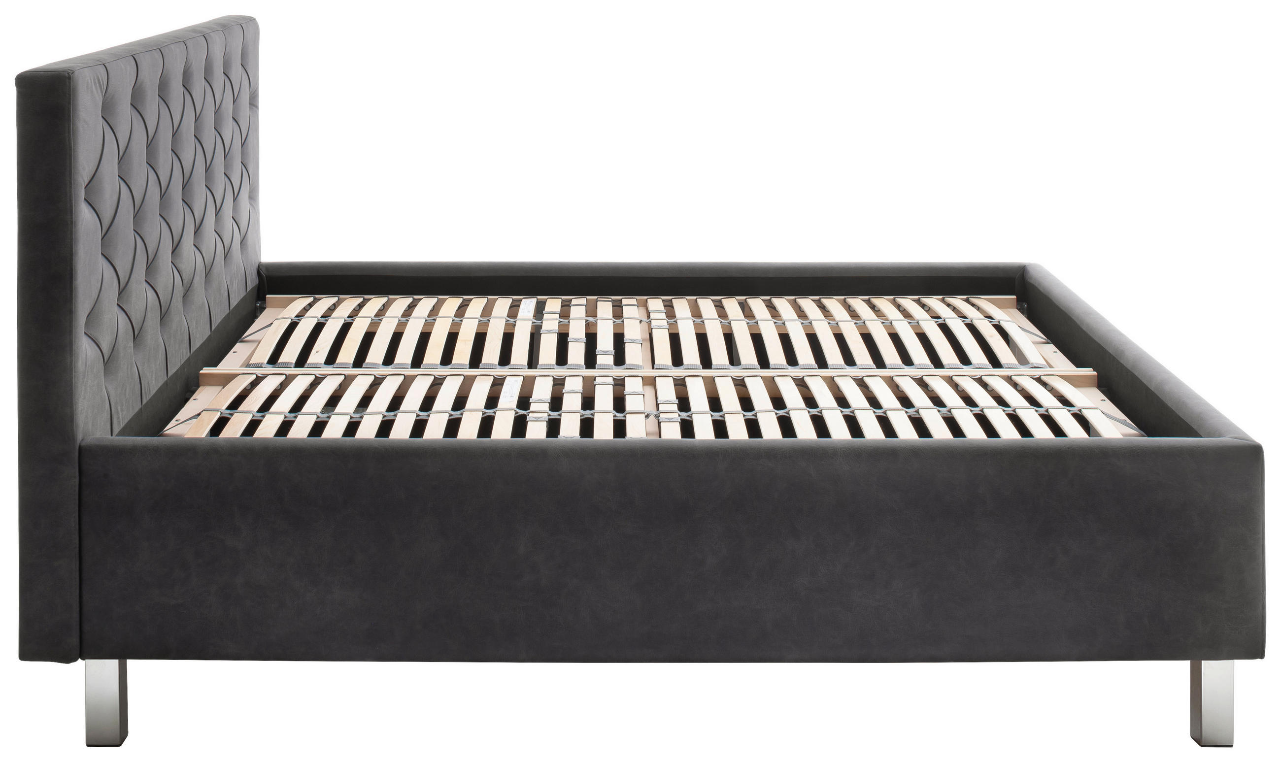 Thumbnail - Xora Polsterbett San Remo, Anthrazit, Holzwerkstoff, H2 + H3, Höhe ca. 20 cm, 180x200 cm, Reach, gepolstertes Kopfteil, ...