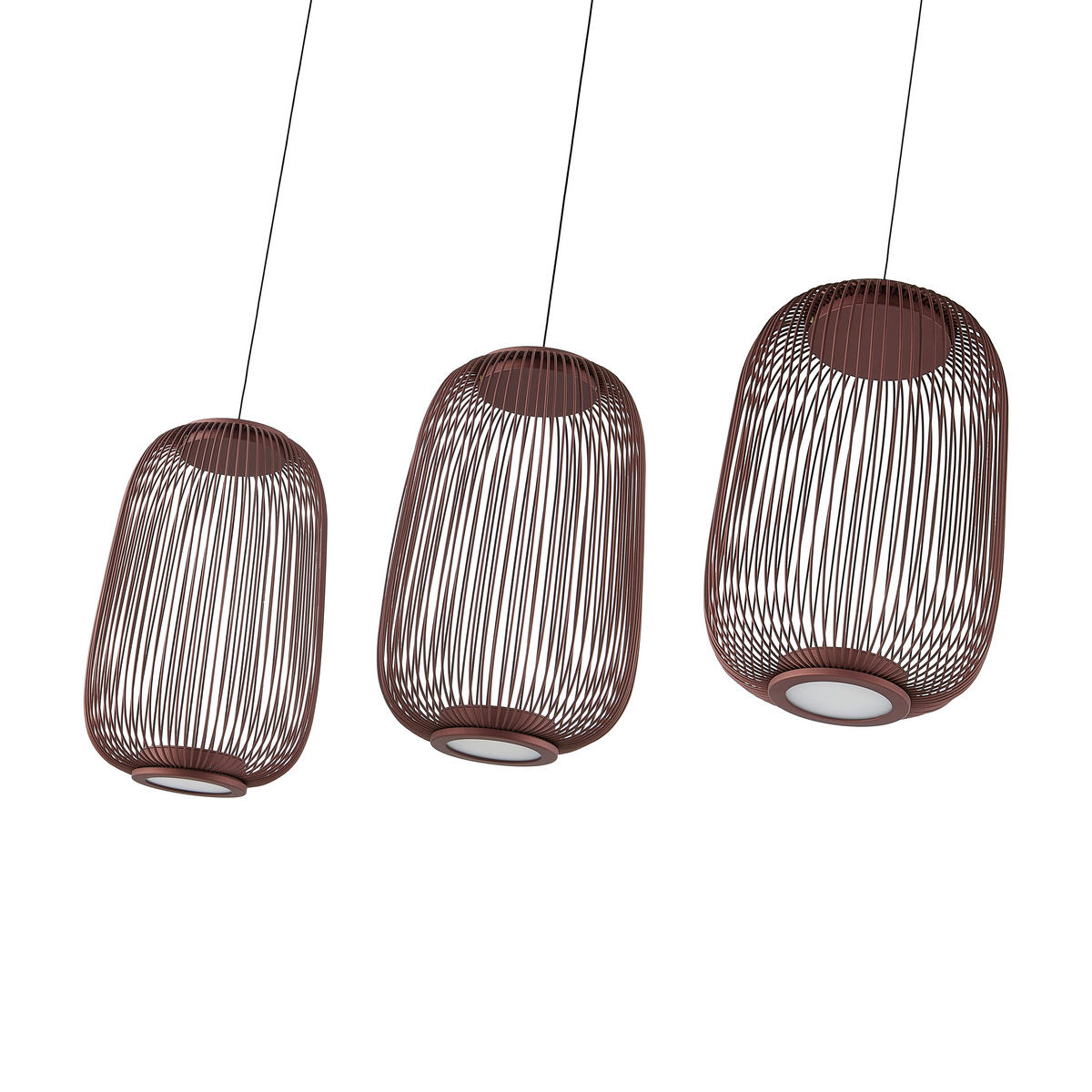 LED-HÄNGELEUCHTE Cage 102,5/22,5/50-150 cm  - Braun, Design, Kunststoff/Metall (102,5/22,5/50-150cm) - Dieter Knoll