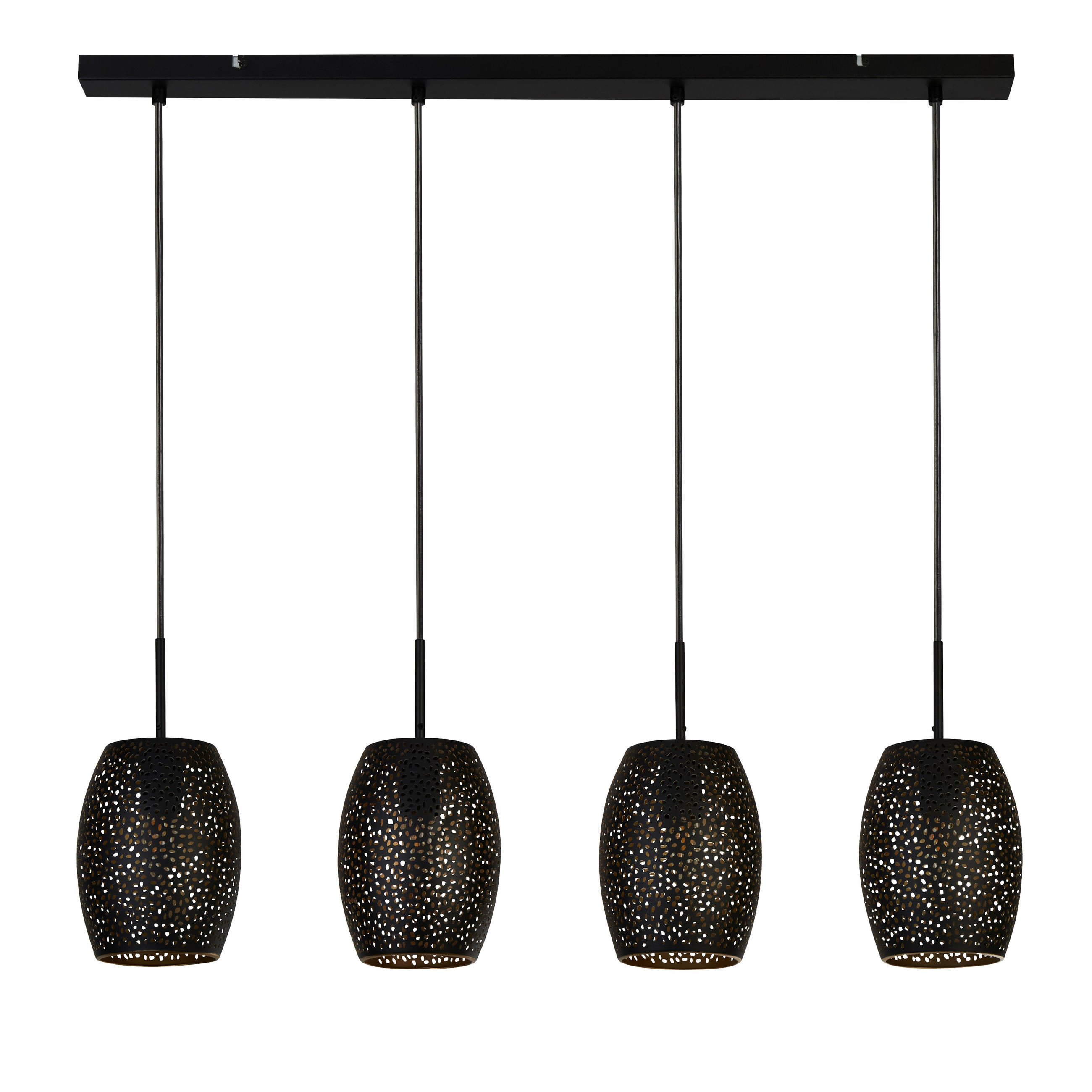 HÄNGELEUCHTE Laser 90/120/15 cm   - Goldfarben/Schwarz, Design, Metall (90/120/15cm) - Searchlight