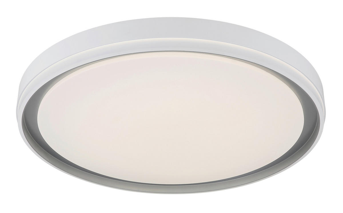 STROPNA LED-SVETILKA  JANICE ///230 V/ - srebrne barve/bela, Design, kovina/umetna masa (50/8cm) - Globo