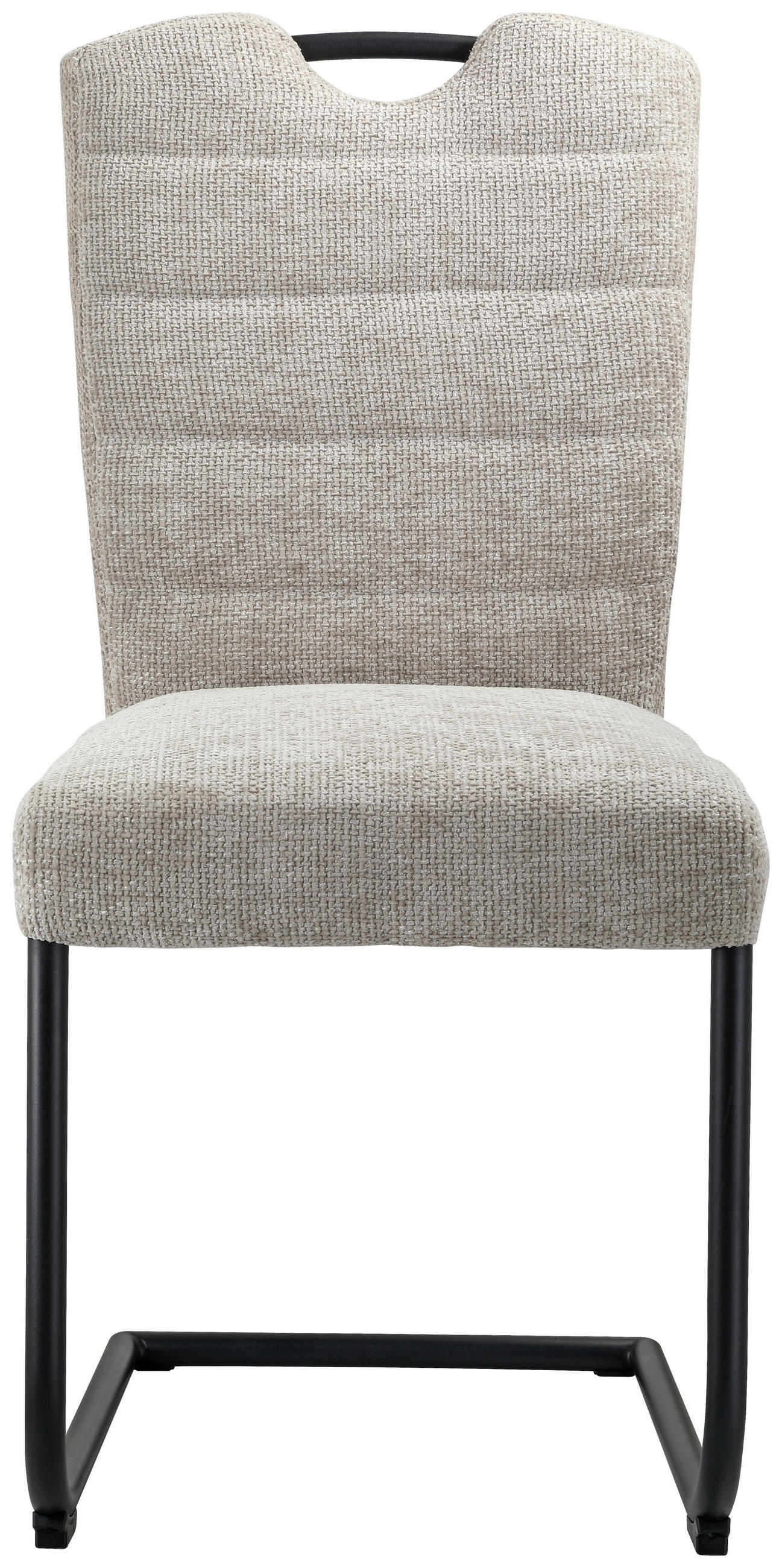 SZÁNKÓTALPAS SZÉK fém, textil fekete, világosszürke  - világosszürke/fekete, Design, textil/fém (46/97/59cm) - Novel