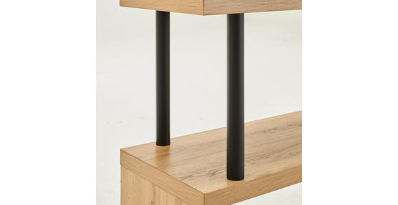 REGAL Schwarz, Eichefarben  - Eichefarben/Schwarz, Basics, Holzwerkstoff/Metall (156/165/35cm) - Xora