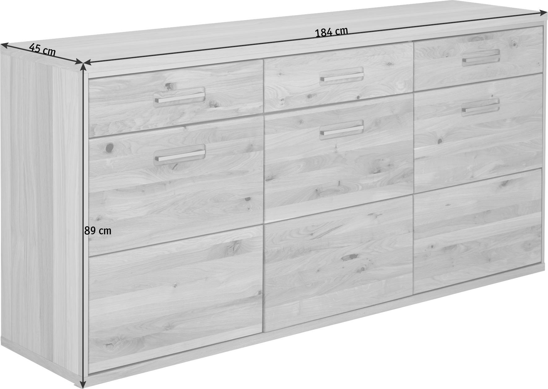 SIDEBOARD 184/89/45 cm in Eichefarben - Eichefarben, Konventionell, Holz/Metall (184/89/45cm) - MID.YOU