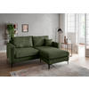 ECKSOFA in Cord Dunkelgrün  - Dunkelgrün/Schwarz, Basics, Textil/Metall (204/153cm) - Livetastic