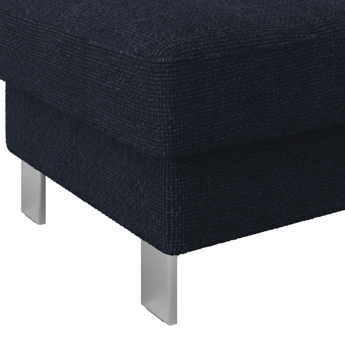 HOCKER Drell Dunkelblau  - Dunkelblau, MODERN, Textil/Metall (90/44/73cm) - MID.YOU