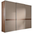 SCHWEBETÜRENSCHRANK 280/222/68 cm 3-türig  - Hellbraun/Eichefarben, Basics, Glas/Holzwerkstoff (280/222/68cm) - Moderano