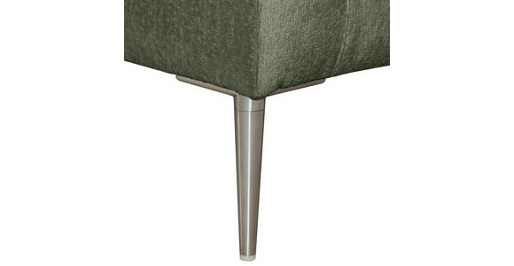 ECKSOFA Grün Chenille Rückenkissen, Rücken echt  - Silberfarben/Grün, KONVENTIONELL, Textil/Metall (284/143cm) - Carryhome