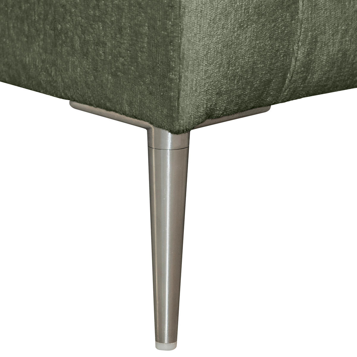 ECKSOFA Grün Chenille  - Silberfarben/Grün, KONVENTIONELL, Textil/Metall (284/143cm) - Carryhome